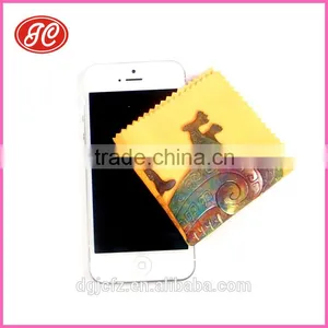 Customized Logo Yellow Color Microfiber Cloth for Mobile Phone Bag thumbnail-2