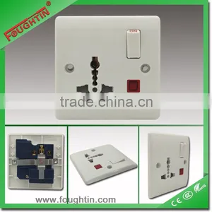 13amp 1 Gang Multi Socket With Light and Switch Wall Switch Socket thumbnail-1