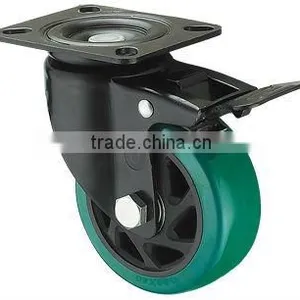 Heavy Medium Duty PVC Diamond Wheel With Double Brake thumbnail-1