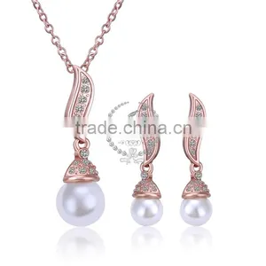18KRG Rose Gold Plated White Pearl Pendant Charm DIY Supplies Earrings and Necklace PS181 thumbnail-1