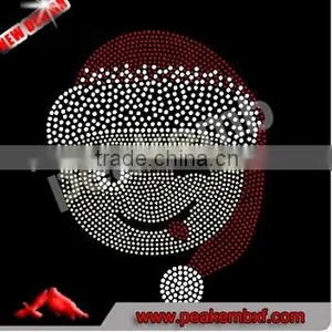 Lastest Design Hotfix Xmas Smiley Face Emoji Crystal Motif Rhinestone Transfer thumbnail-1
