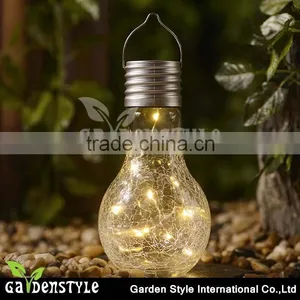 New Product Crack Glass Bulb Design Warm White Led Solar Jar Light Sun Jar thumbnail-1