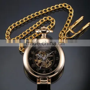 Elegant Hollow Hand Winding Mechanical Analog Men Pocket Watch thumbnail-6