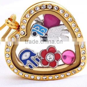 Stainless Steel 316L Jewelry Chain Glass Floating Memory Locket Charms thumbnail-1