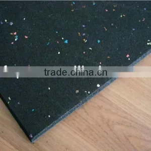 100% Re-Tire Recycled Rubber Gym Tiles,1m X 1m Gym Rubber Tiles With EPDM Flecks thumbnail-1