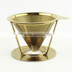 Titanium Coated Reusable Drip Coffee Filter Dripper thumbnail-1