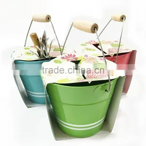 Round White Oil Tin Pail With Lid thumbnail-2
