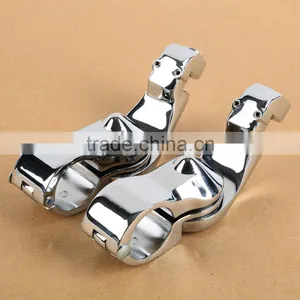 Universal 32mm 1.25" Short Angled Adjustable Highway Peg Mount Kit For Har-ley thumbnail-2