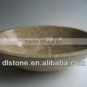 Natural Stone Light Emperador Brown Marble Stone Sink Washbasin Polished thumbnail-1
