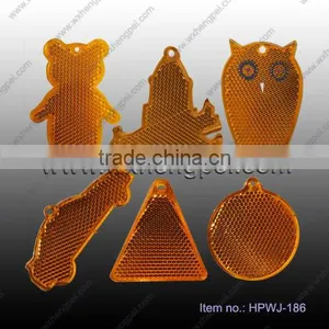 Bear Shaped Warning Sign/ Owl Reflector/ Car Reflector/ Snowman Reflect Keychain/ Round Triangle Reflector thumbnail-1
