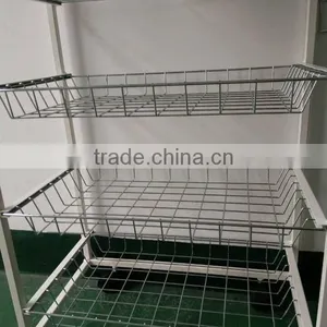 Kitchen Metal Basket Dipaly Rack Vegatable and Friuit Storage Trolley thumbnail-3