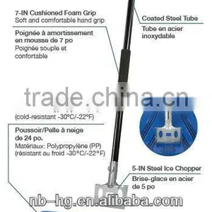 Plastic Snow Shovel Pusher With Ice Chopper thumbnail-2