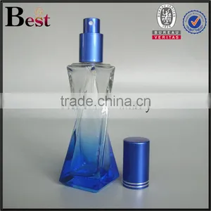 Super High Quality 50ml Perfume Spray Bottle Blue Gradient Color Perfume Spray Bottle With Aluminum Cap thumbnail-2