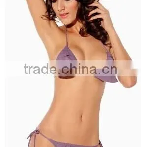 Soild Light Purple String Top Sexy Cutely Bikini thumbnail-1