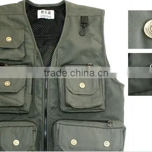 Men's Plus Size Fishing Jacket Vest and Outdoor Casual Multi-pocket Waistcoat Men Hot Sale thumbnail-1