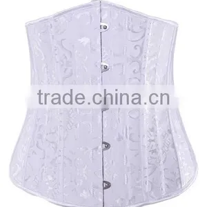 Jacquard Designs Black Red White Underbust 24 Steel Boned Corset Plus Size Wholesale thumbnail-4