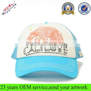 Cheap Promotion Mesh Trucker Cap Print Flat Brim Trucker Hat Wholesale 5 Panel Custom Trucker Hat thumbnail-1