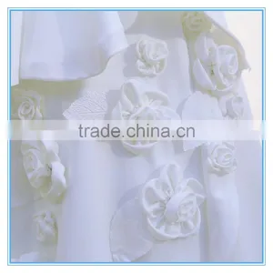 Elegant Vintage Handmade Appliqued Wedding Dress Ball Gown Beading thumbnail-5