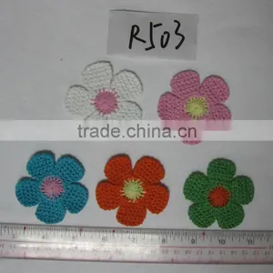 Custom Crochet Cotton Flower Applique Patch thumbnail-1