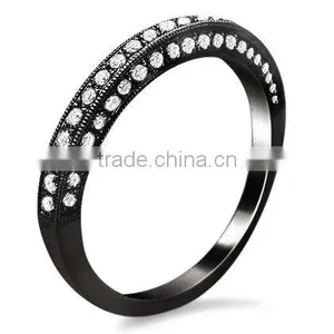 Self-designed Jewelry Cheap Wholesale Black White Fashion O Ring for Men and Women thumbnail-4