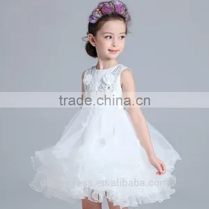 2017 Latest Children Dress Designs White Puffy Children Girl Latin Dance Dress thumbnail-1