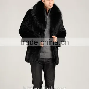 2015 Winter Fashion Mens Faux Fur Coat Thick Warm Jackets Full Length Parka Fox Fur Coats Plus Size Man's Overcoat thumbnail-4