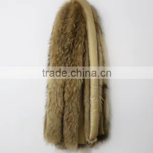 BBG-H-2 Natural Raccoon Fur Trimming / Real Fur Hood Trim / Trim For Collar thumbnail-6
