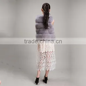 Myfur Ladies Full Pelt Fashionable Genuine Natural Fox Fur Vest Waistcoat Girls Gilet Short Fur thumbnail-3