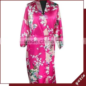 Women Fashion Robe Peacock Satin NightGowns,Satin Night Dress NG024 thumbnail-1