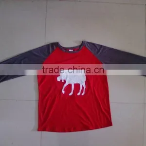 2016 Long Sleeve Cotton Knitted Plain Shirts Trendy Kids Clothing Shirt Deer Printing Kids Pajams Shirt thumbnail-1