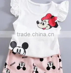 Girls Clothing Sets Summer Cute Cartoon Mouse Pattern Baby Clothes Romper thumbnail-1