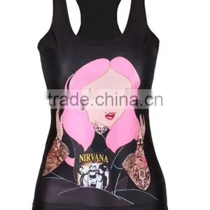 95% Cotton 5% Spandex Custom Womens Sublimated Fitness Tank Top Wholesale Yoga Clothing thumbnail-2