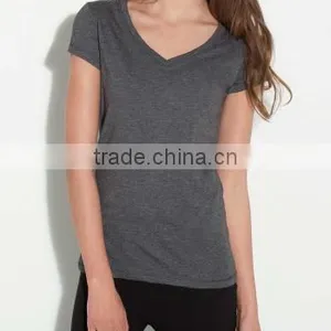Women v Neck Plain Casual t Shirt of Short Sleeves thumbnail-1