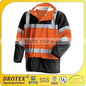 Waterproof Uniform FR Rainwear Hi-Vis Windproof Jacket thumbnail-1