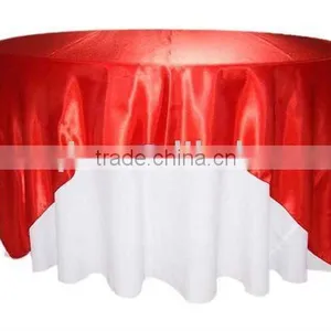 Wedding and Banquet Satin Table Overlay and Polyester Table Linens thumbnail-1