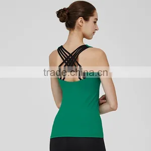 Green Fitness Gym Vest Lightweight Racerback Spaghetti Strap Cami Yoga Tank Top Women thumbnail-1