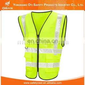 High Visibility Workwear Safety Vest Yellow With Pockets thumbnail-1