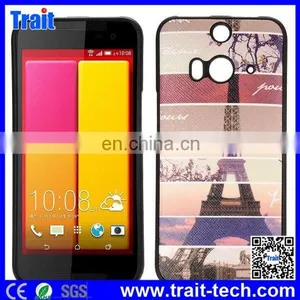 Leather Coated Ultraslim Flexible With Cross Pattern Soft TPU Case for HTC Butterfly 2,cell Phone Case Wholesale thumbnail-2