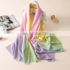 Hot Sale Multi Gradients Colors Joker Pashmina Long Wool Shawl Scarf thumbnail-6
