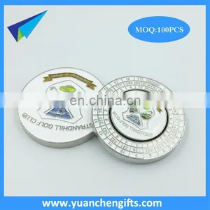 2017 Hot Selling 40mm Coin With Course Score Card Full Color Enamel thumbnail-1