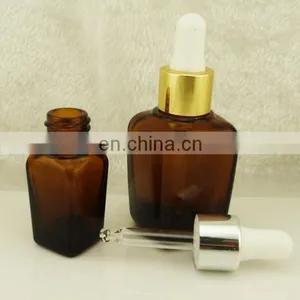 30ml Square Essential Oil Bottle Amber With Glass Dropper thumbnail-1