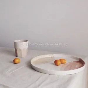 Wholesale Handmade Bone China Ceramic Dishes and Plates White Dinner Plate Round Charger thumbnail-1