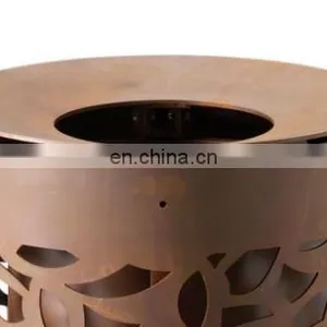 Perforated Corten Steel Litter Bin thumbnail-4