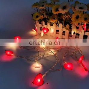 Romantic Bedroom Wedding Party Decoration 20 LEDS Cloth Heart Shape Mini Fairy String Light thumbnail-6