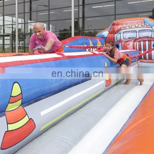 Strong Man Themed Bungee Run Jeu Gonflable Inflatable Wipeout Game thumbnail-2