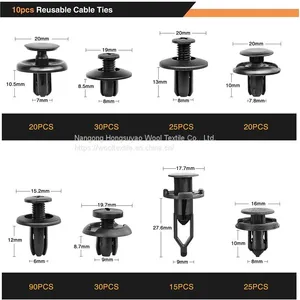 Black Plastic Auto Fastener Push Type Rivet Retainer Removal Tool Kit thumbnail-4