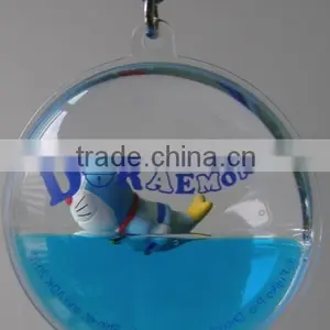 Promotional Round Shaped With 3D Fish Inside Acrylic Keychain, Wholesale Plastic Keyring thumbnail-3