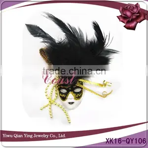 Black Feather Mini Mask Small Masquerade Mask thumbnail-1