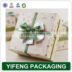Wholesale Custom Printed Decorative China Recycled Handmade Empty Christmas Gift Boxes With Ribbon Bow thumbnail-3