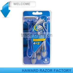 D316L Blister Pack Triple Blade ABS Rubber Handle Men Razor thumbnail-3